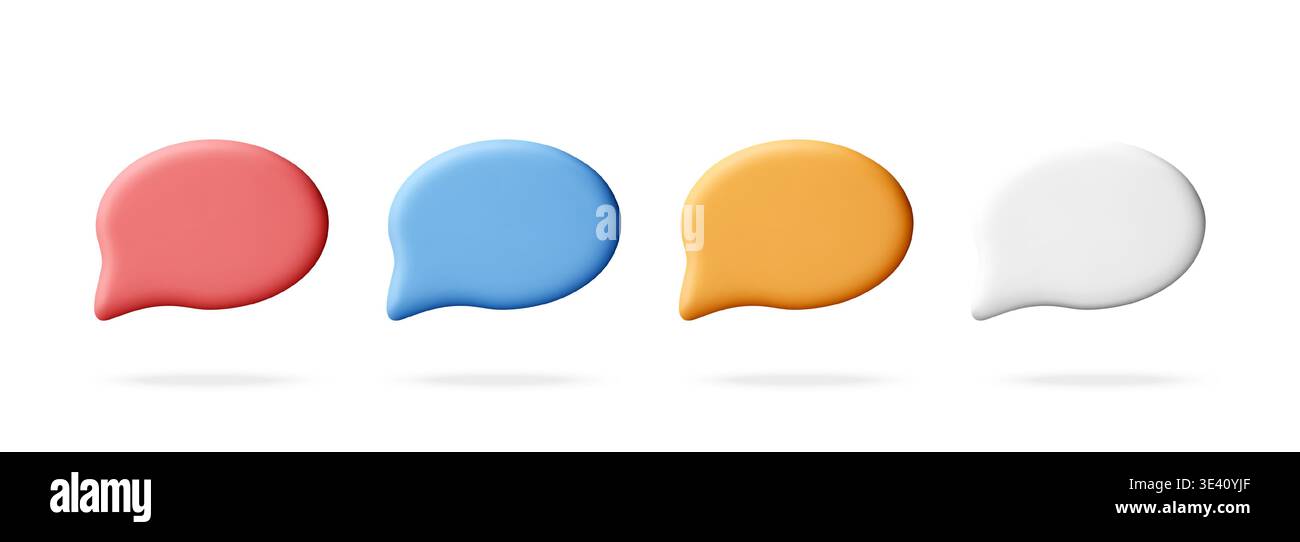 3D Set of colorful speech bubbles Stock Vector