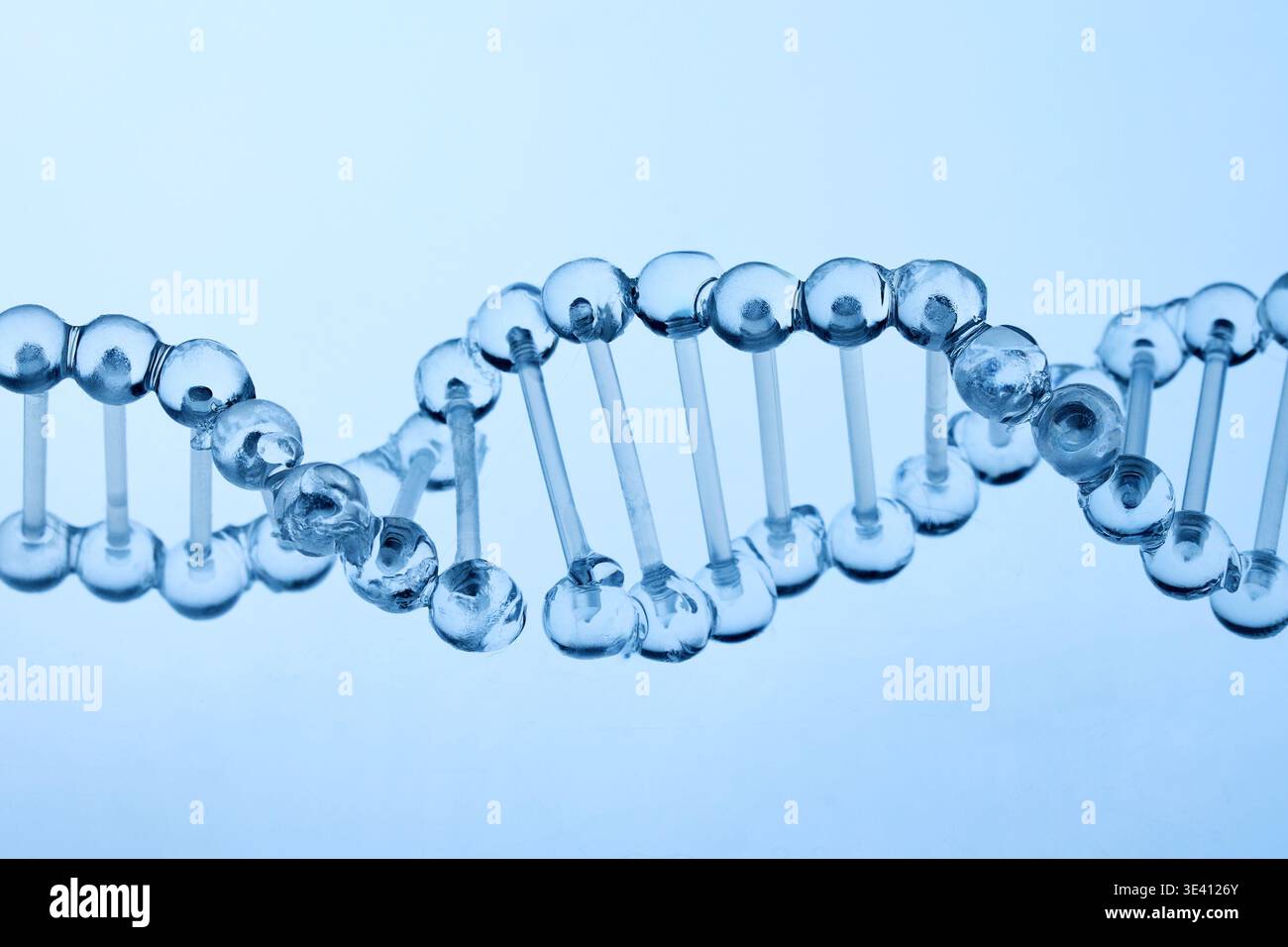 Abstract cosmetic lab. Dna double helix model showing genetic molecular structure Stock Photo
