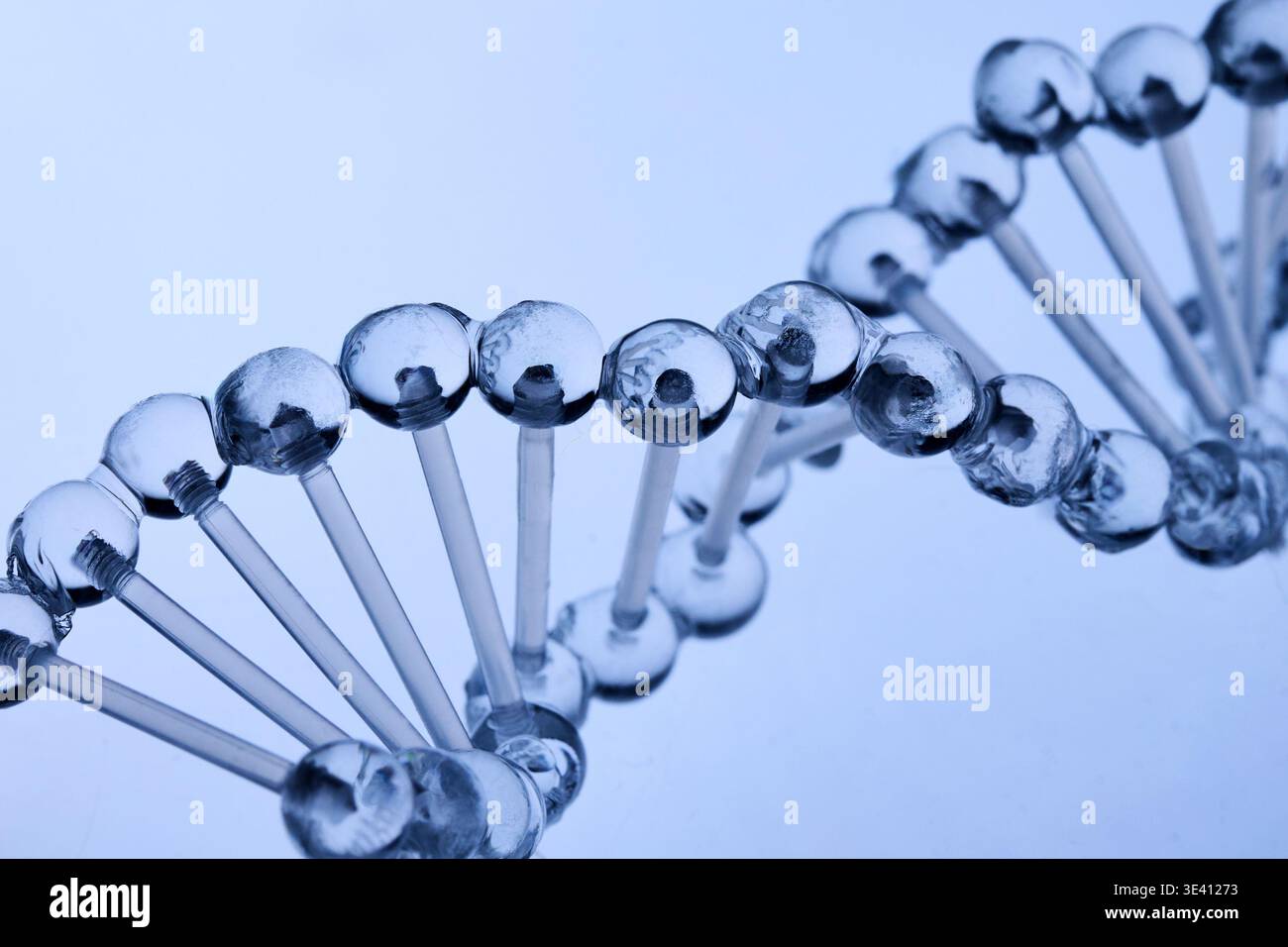 Abstract cosmetic lab. Dna double helix structure representing science and research Stock Photo