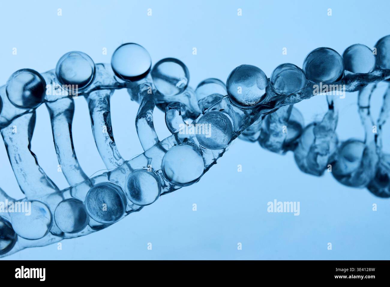 Abstract cosmetic lab. Dna double helix structure representing genetics and science Stock Photo