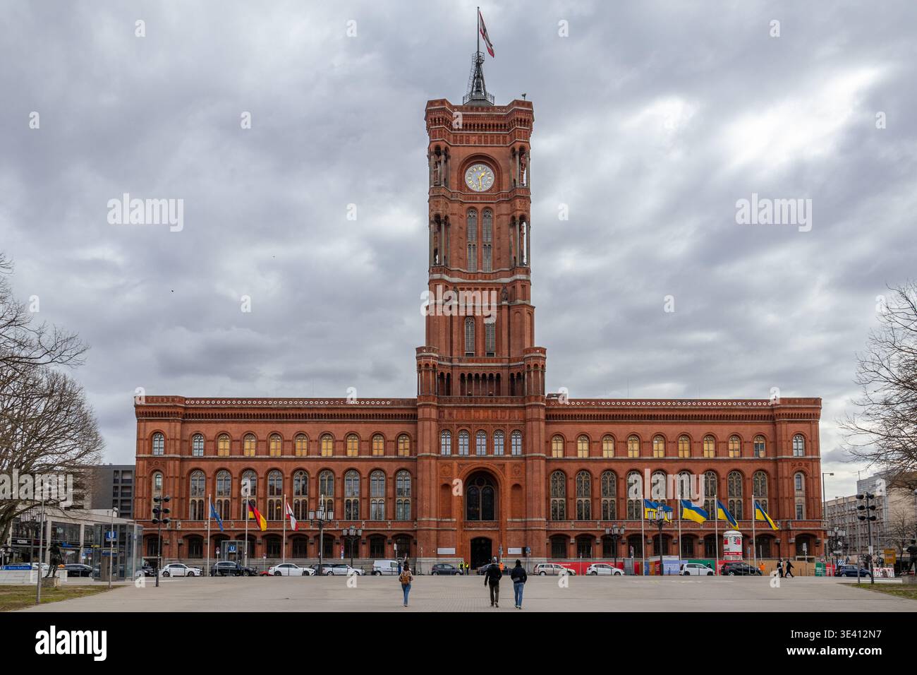 A full view of the iconic Red Town Hall (Rotes Rathaus) in Berlin ...