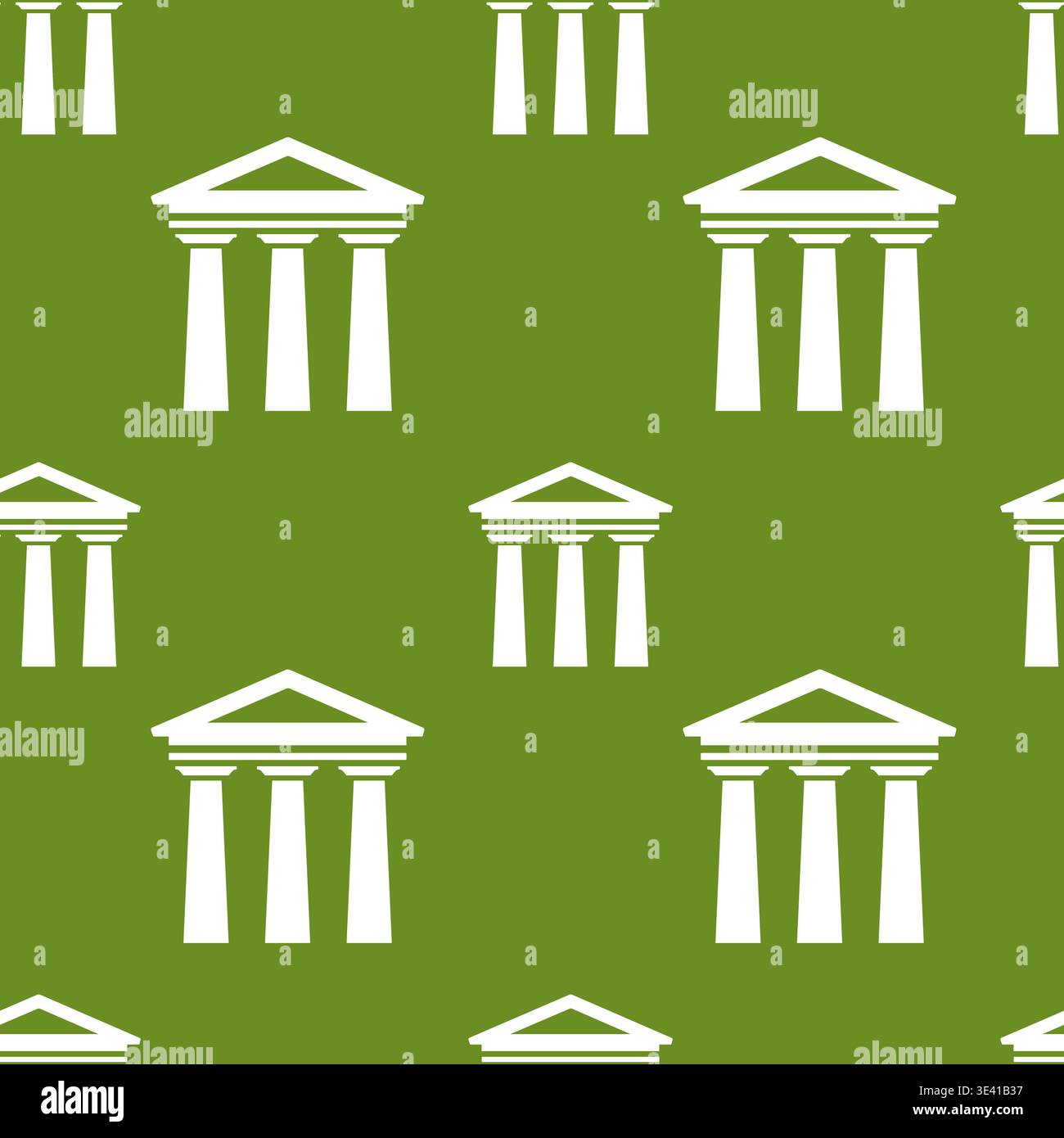 Ancient temple seamless pattern with greek columns vector illustration. Stock Vector