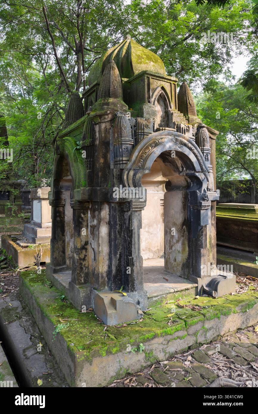 Tomb of Major General Charles Stuart, known as Hindoo Stuart, in South Park Street Cemetery, Kolkata, West Bengal, India Stock Photo