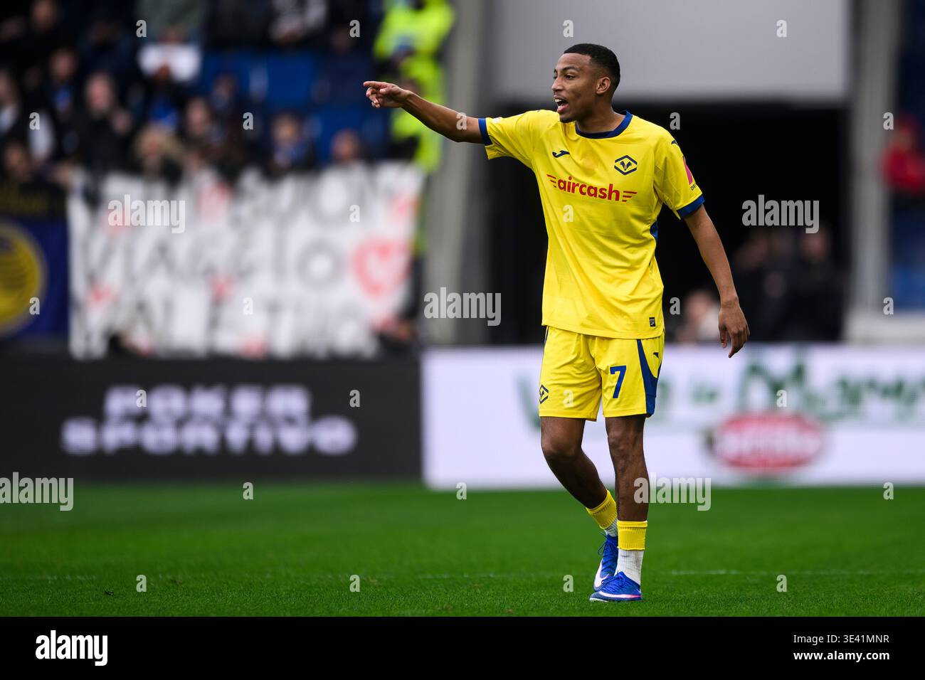 Rafik Belghali of Hellas Verona FC gestures during the Serie A