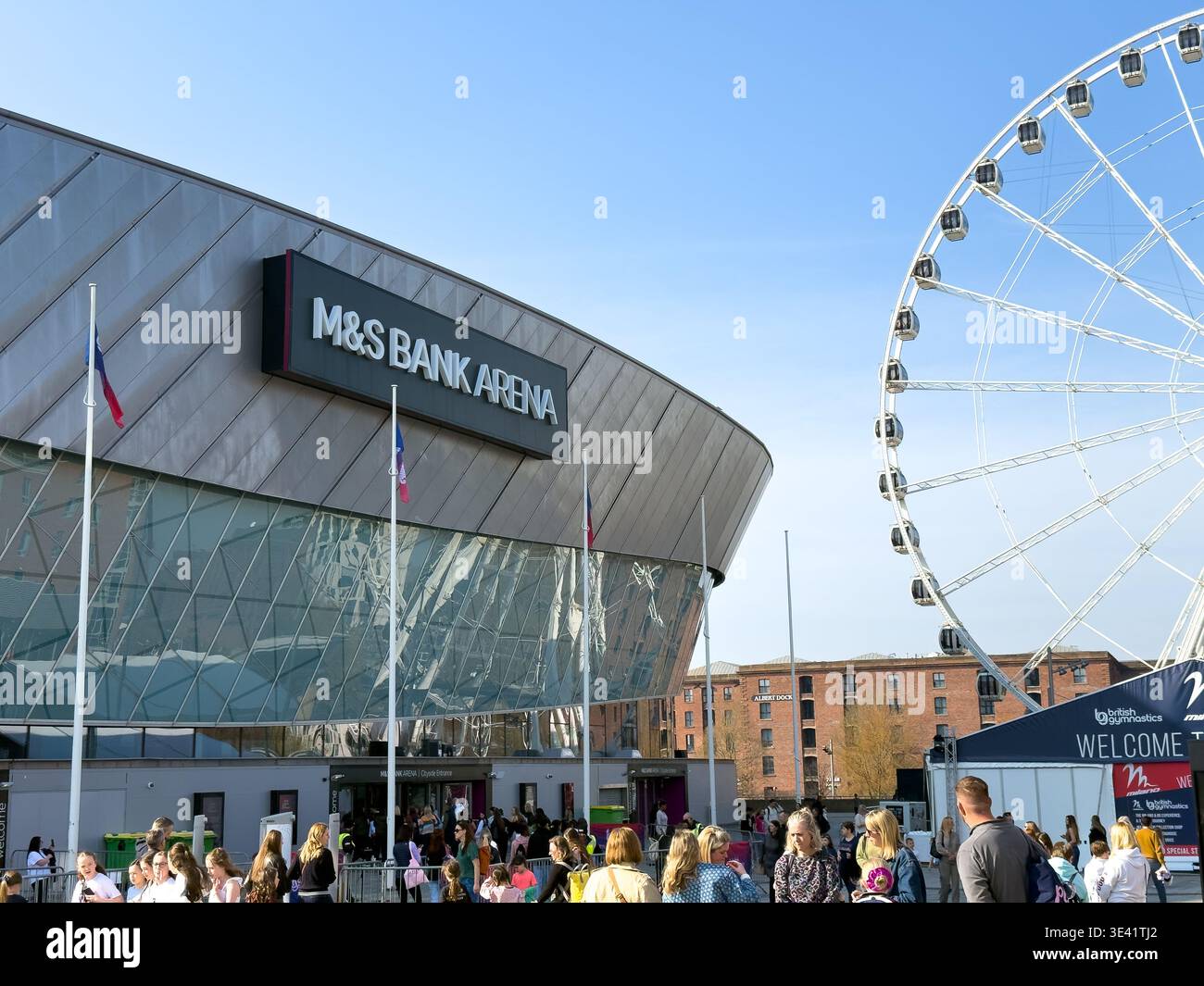 M&S Arena and the Liverpool Big Wheel. Liverpool UK 22nd March 2026 - Smartphone Captured Stock Image