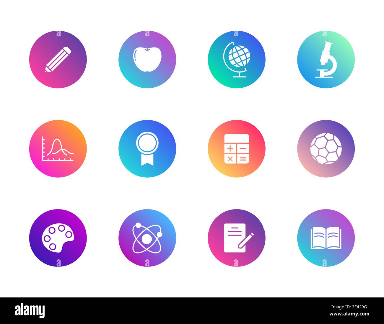 School subjects, education, creativity Stock Vector