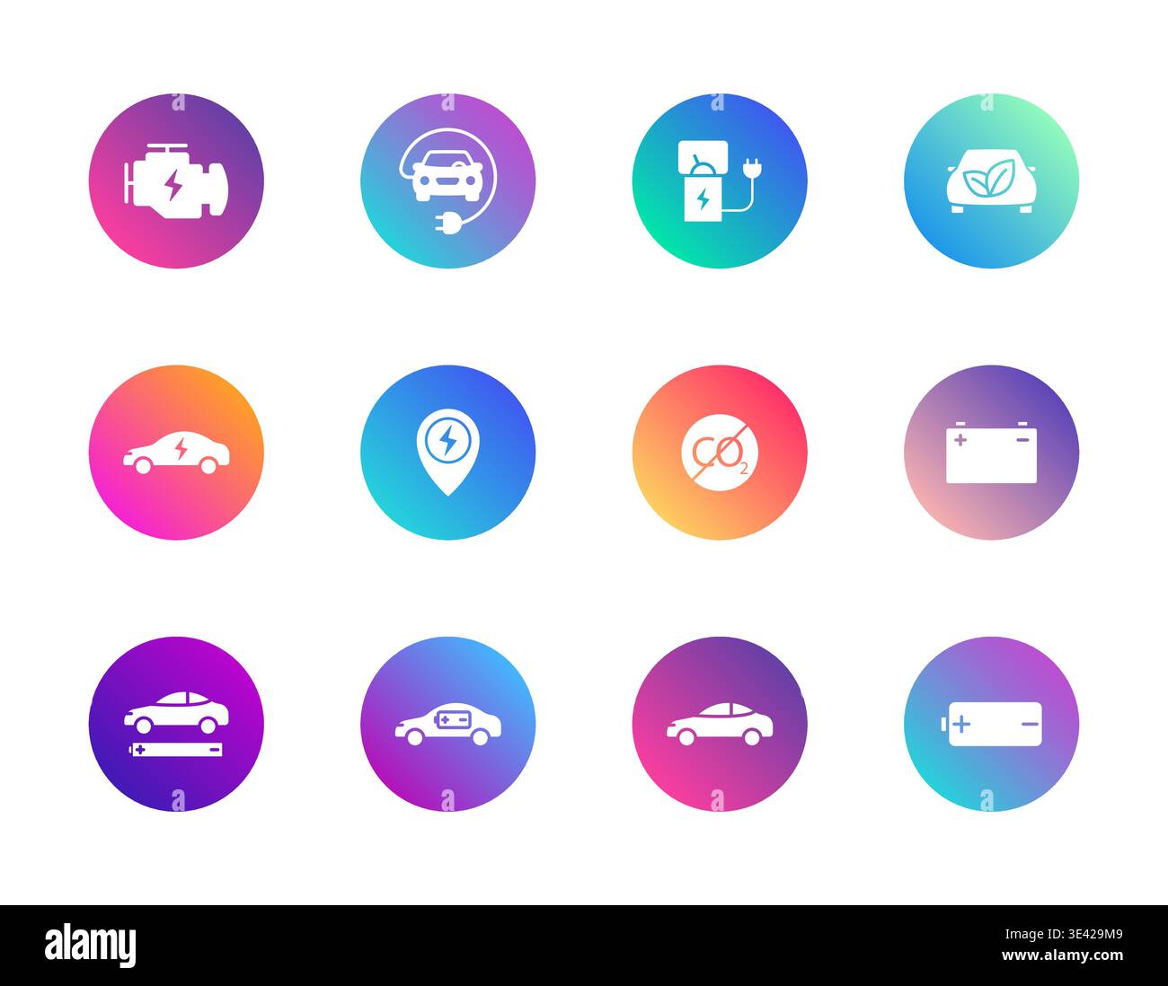 Electric vehicles, charging, low emissions Stock Vector