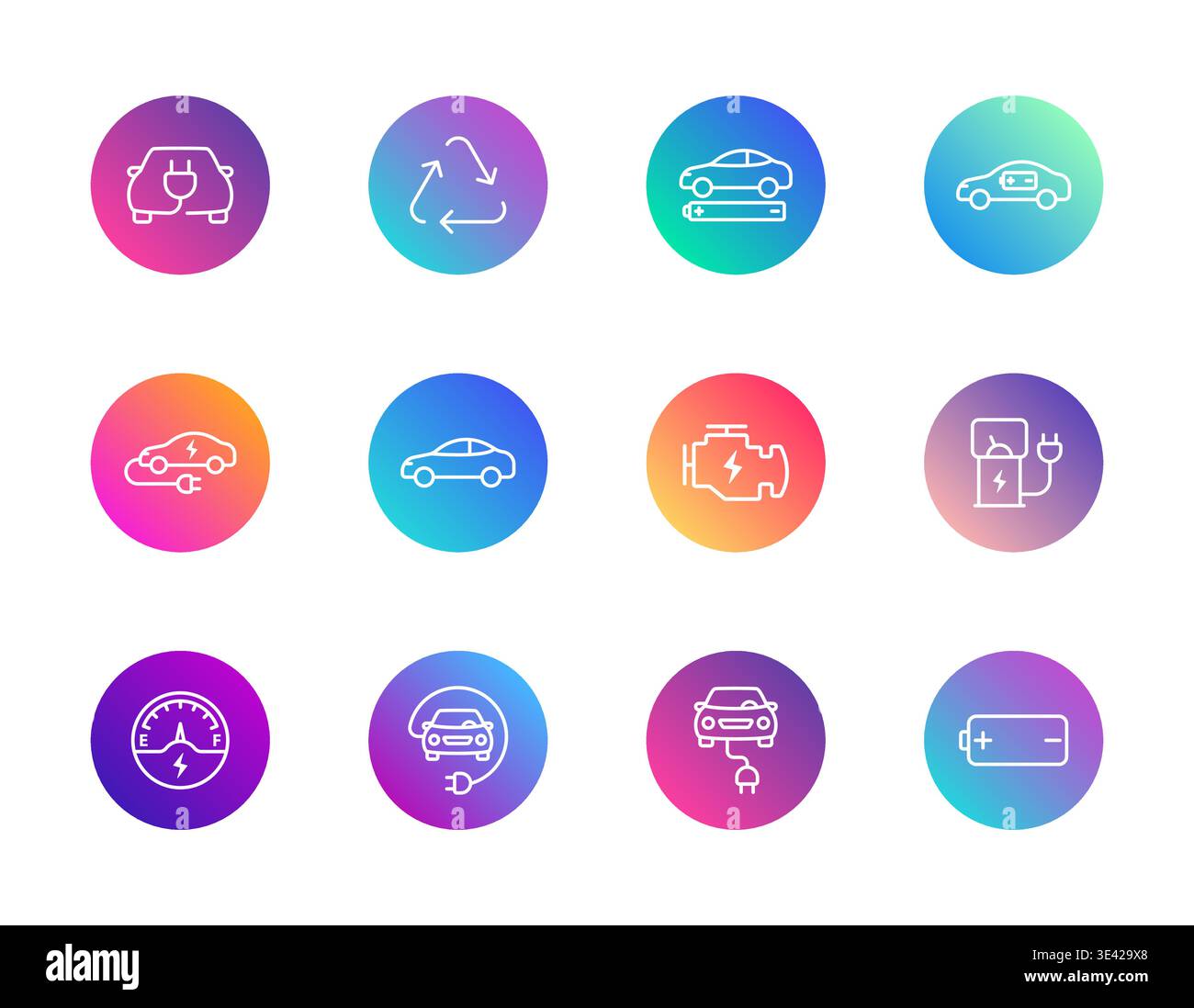 Electric vehicles, battery, charging Stock Vector