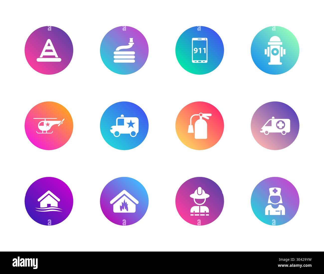 Emergency, rescue, safety services Stock Vector