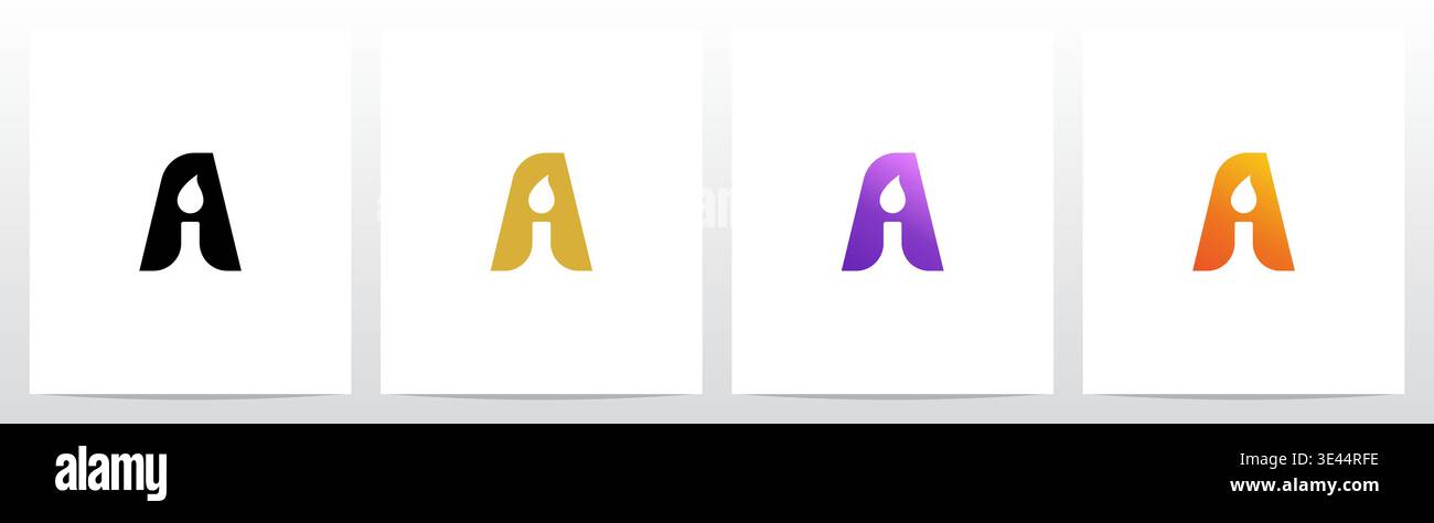 Candlelight On Letter Logo Design A Stock Vector