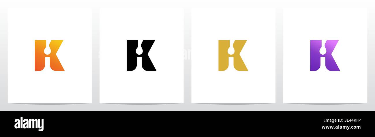 Candlelight On Letter Logo Design K Stock Vector