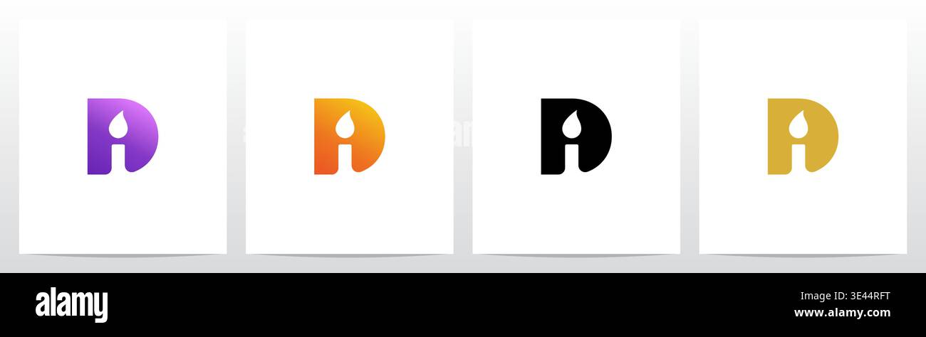 Candlelight On Letter Logo Design D Stock Vector