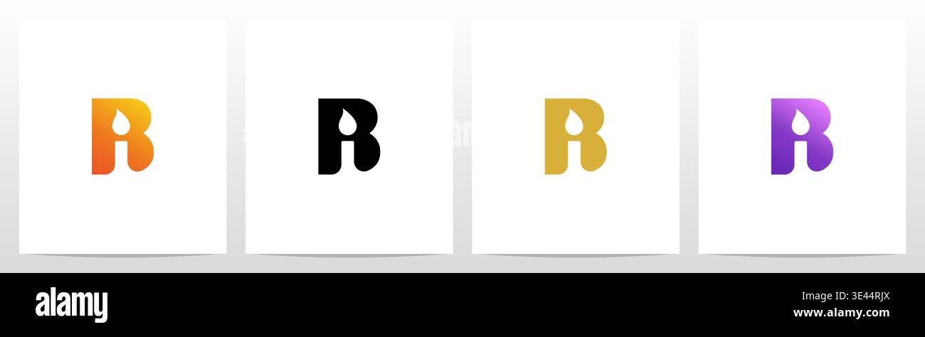 Candlelight On Letter Logo Design B Stock Vector