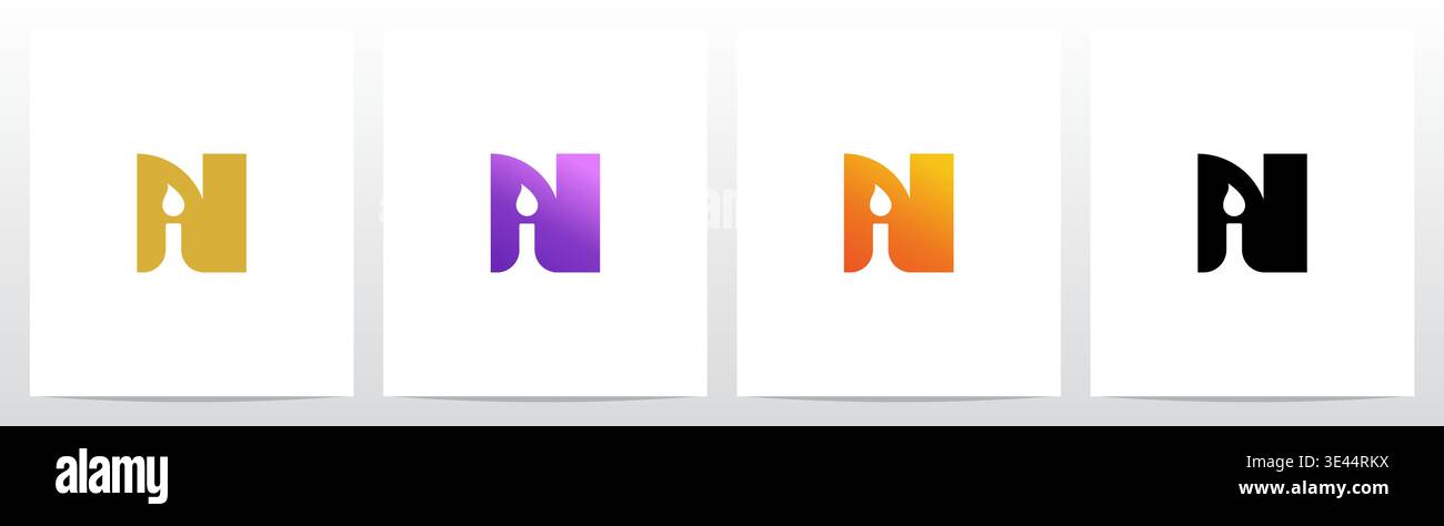 Candlelight On Letter Logo Design N Stock Vector