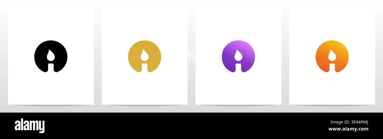 Candlelight On Letter Logo Design O Stock Vector