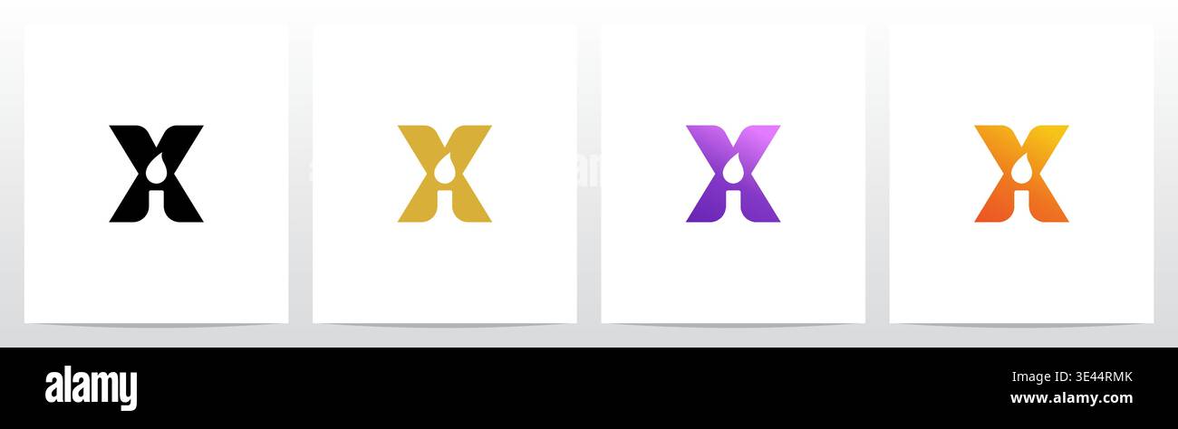 Candlelight On Letter Logo Design X Stock Vector