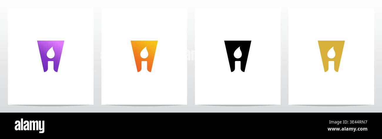 Candlelight On Letter Logo Design V Stock Vector