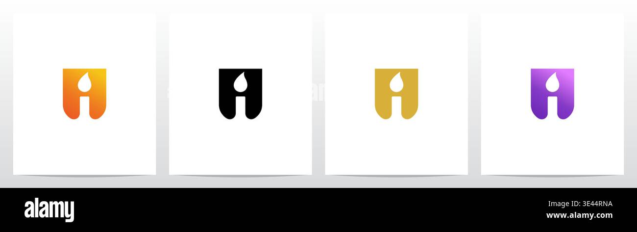 Candlelight On Letter Logo Design U Stock Vector