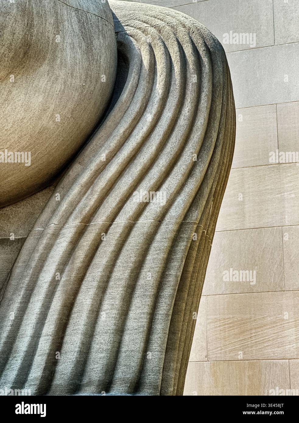 Detail view of the horse tail from one of the sculptures outside the FTC building in Washington DC provides an abstract view of light and shadow. Stock Photo