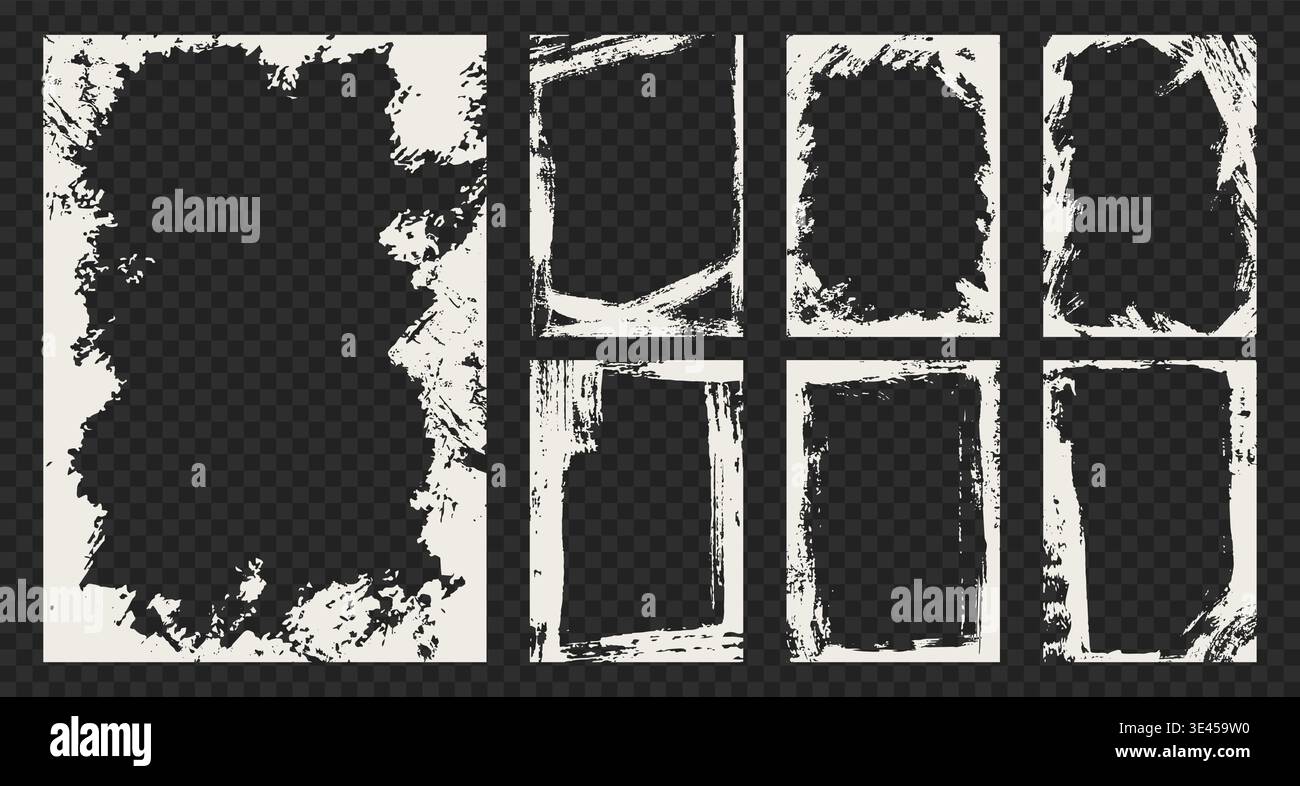 Gouache Grunge Frames. Vertical templates. Vector. Stock Vector