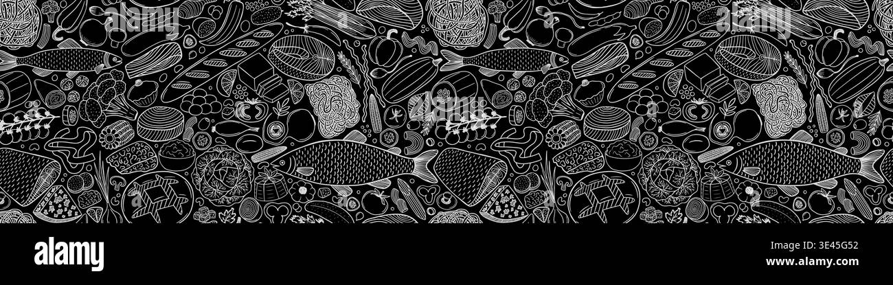 Seamless pattern with organic food Stock Vector
