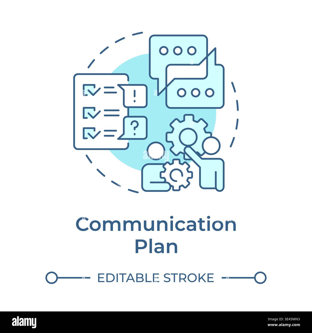 Communication plan soft blue concept icon Stock Vector