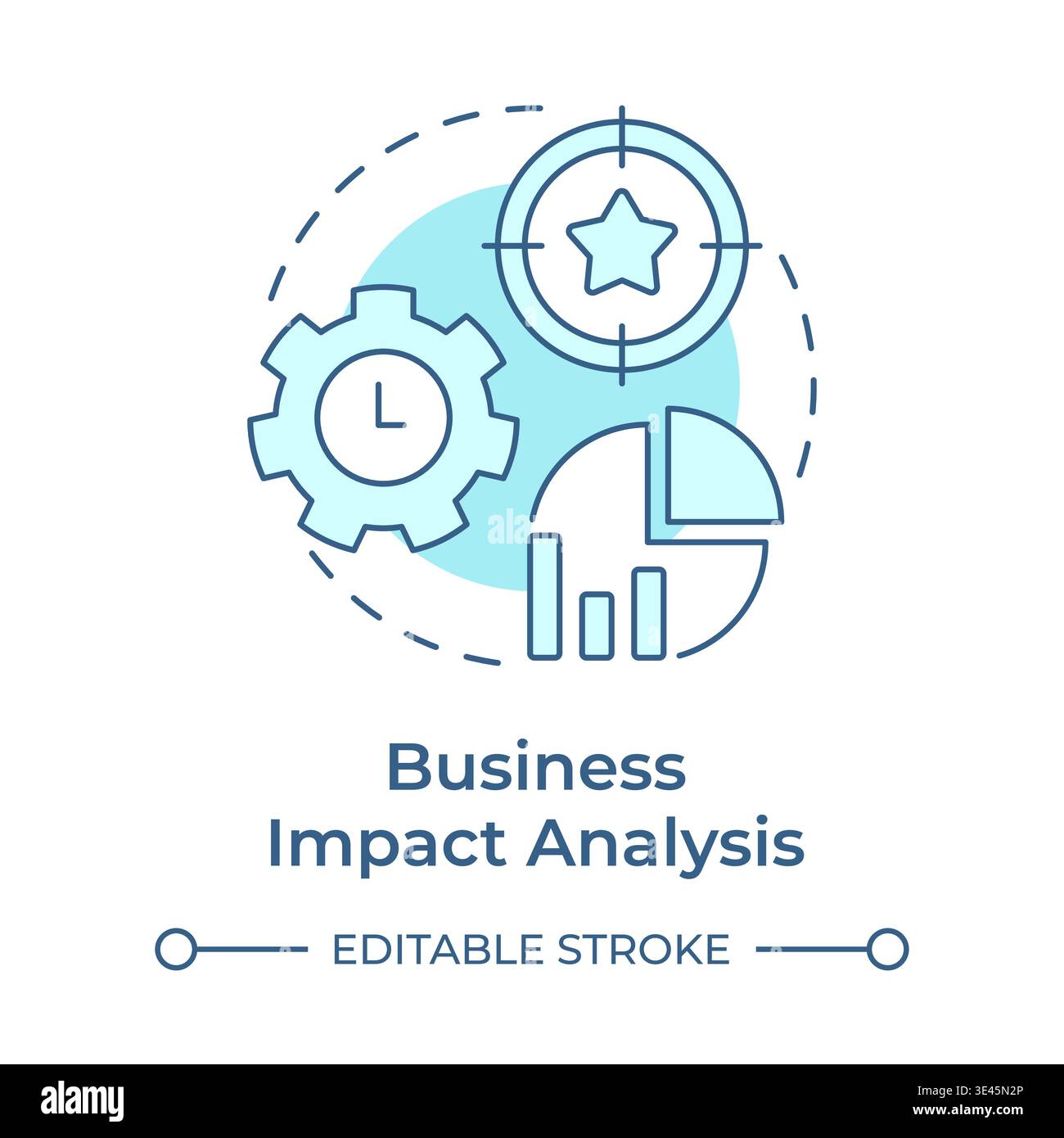 Business impact analysis soft blue concept icon Stock Vector