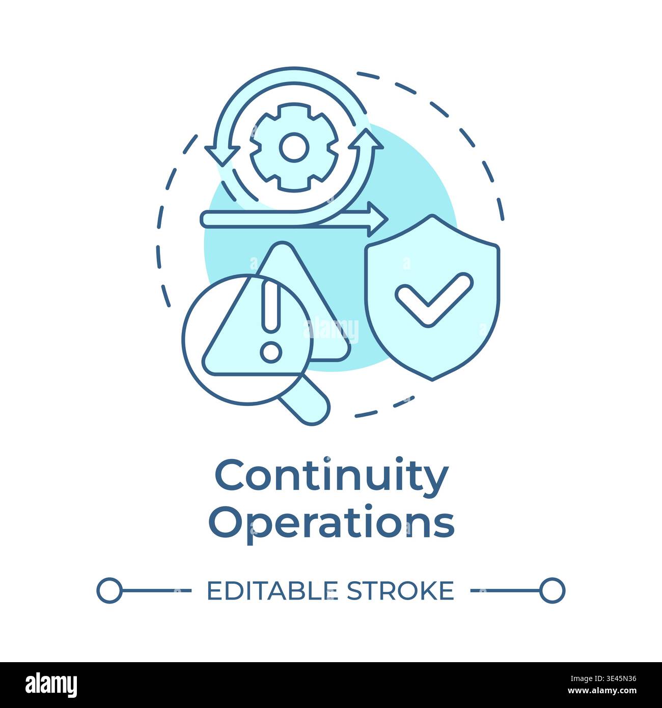 Continuity operations soft blue concept icon Stock Vector