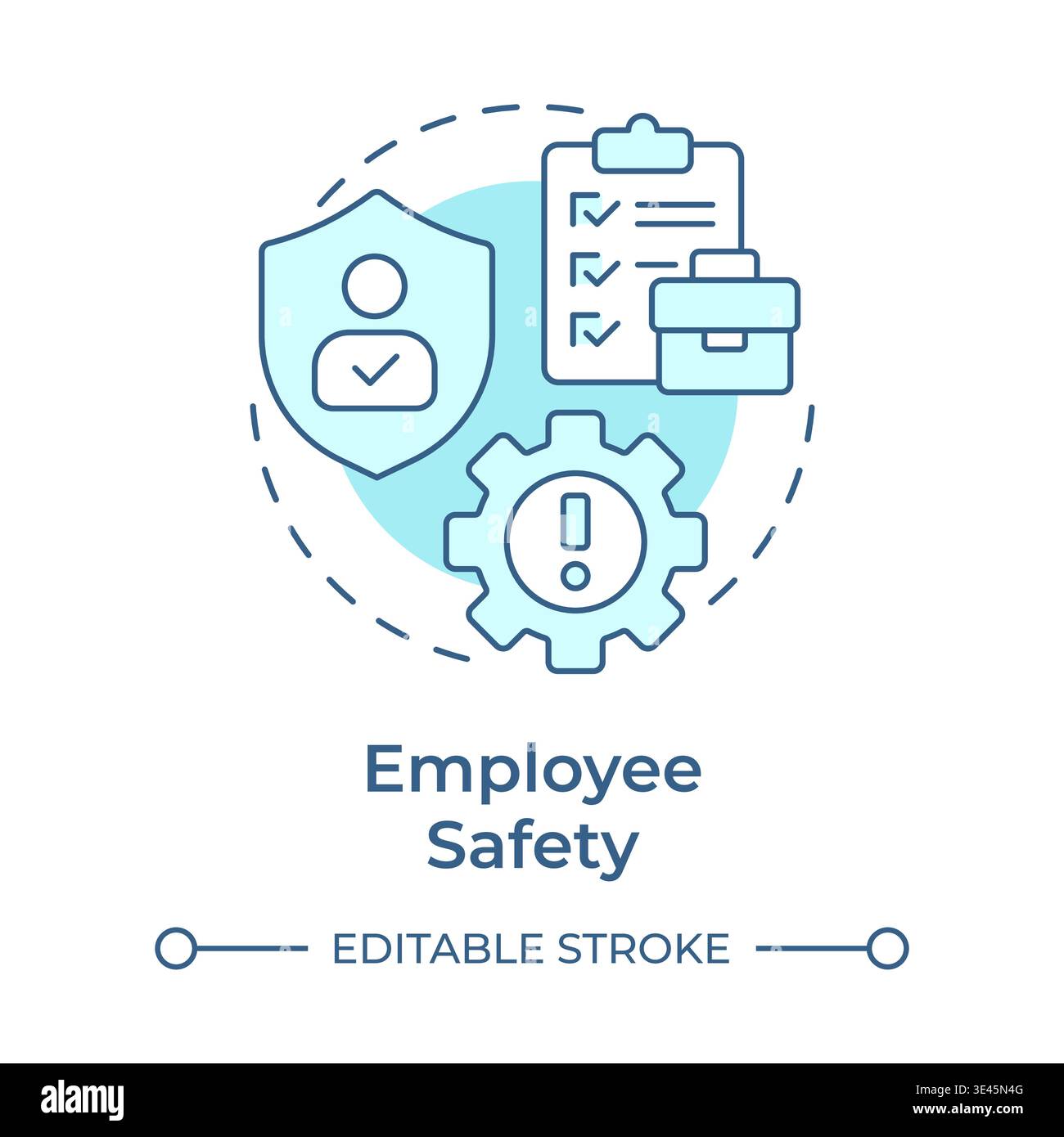 Employee safety soft blue concept icon Stock Vector