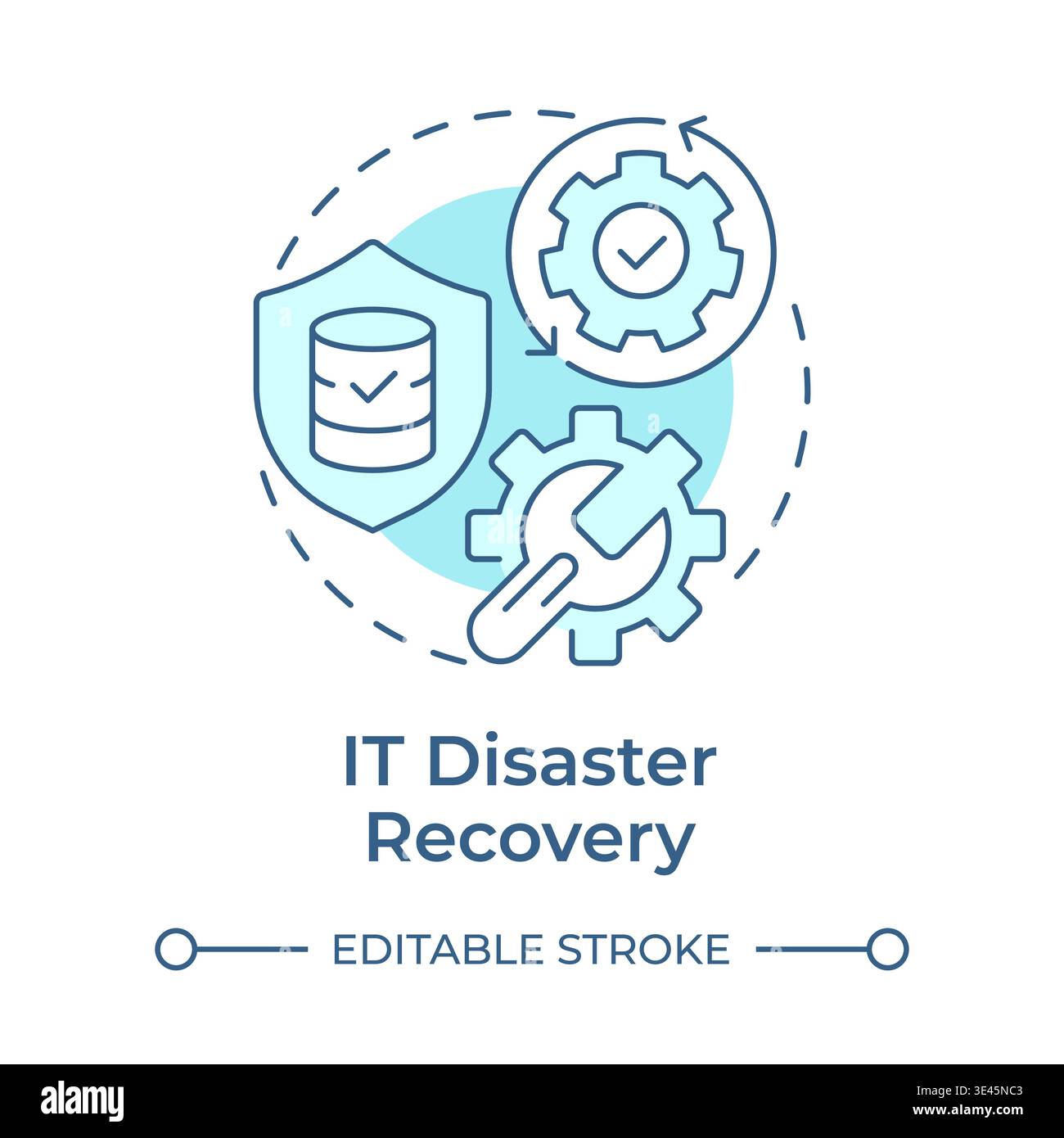 IT disaster recovery soft blue concept icon Stock Vector