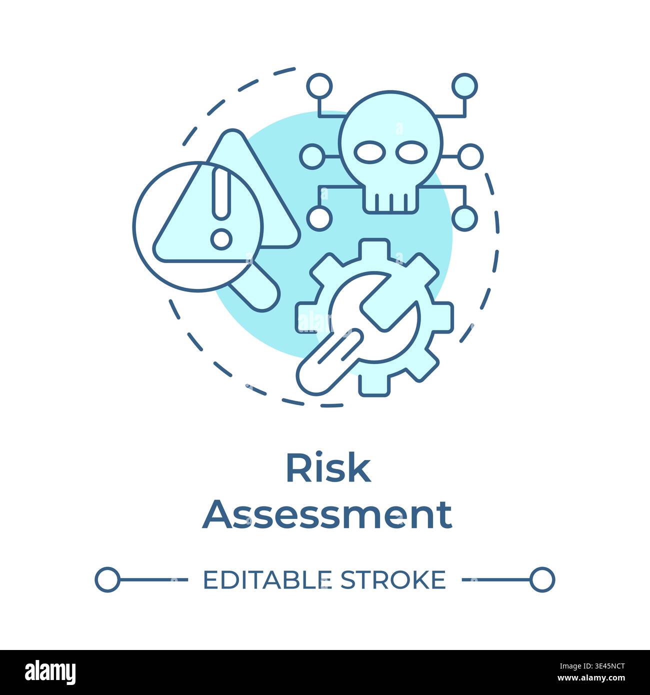 Risk assessment soft blue concept icon Stock Vector