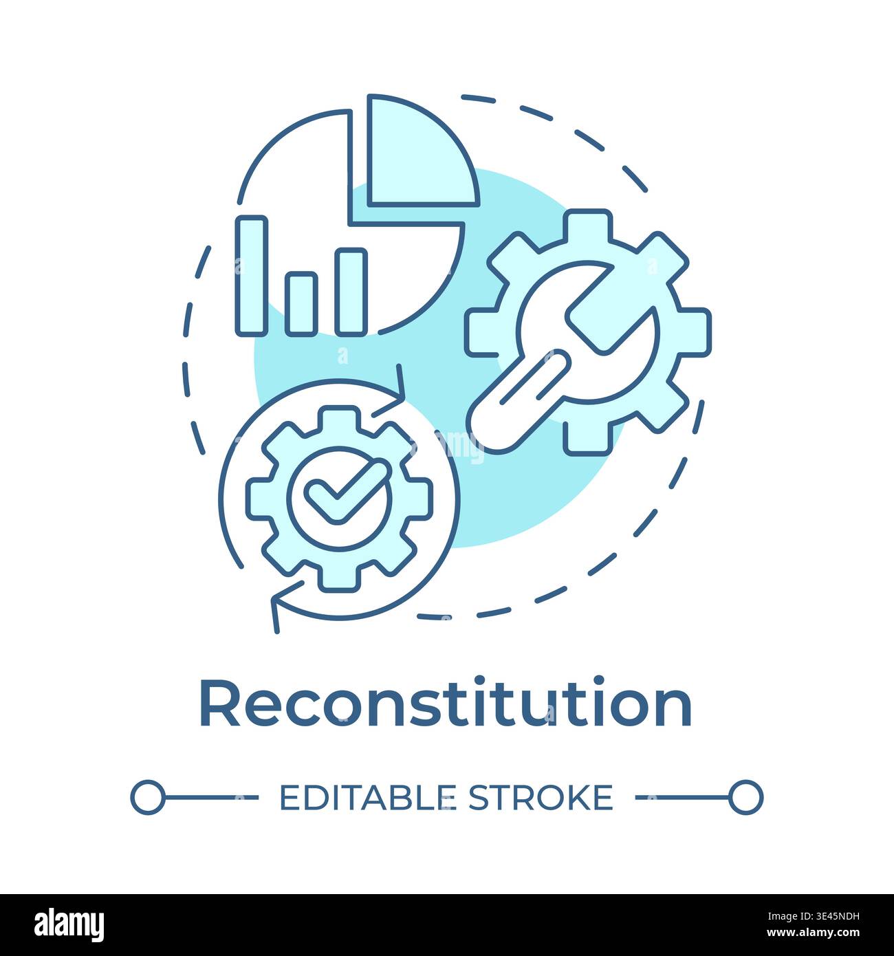Reconstitution soft blue concept icon Stock Vector