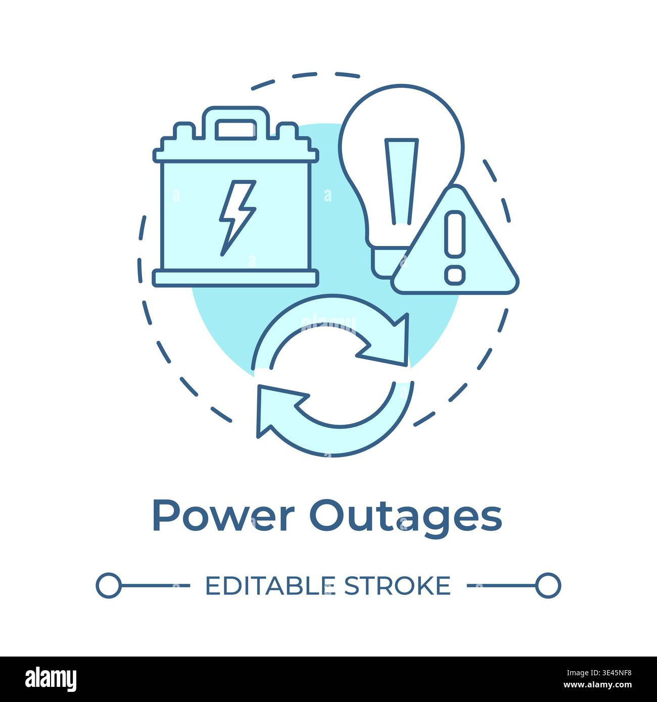 Power outages soft blue concept icon Stock Vector