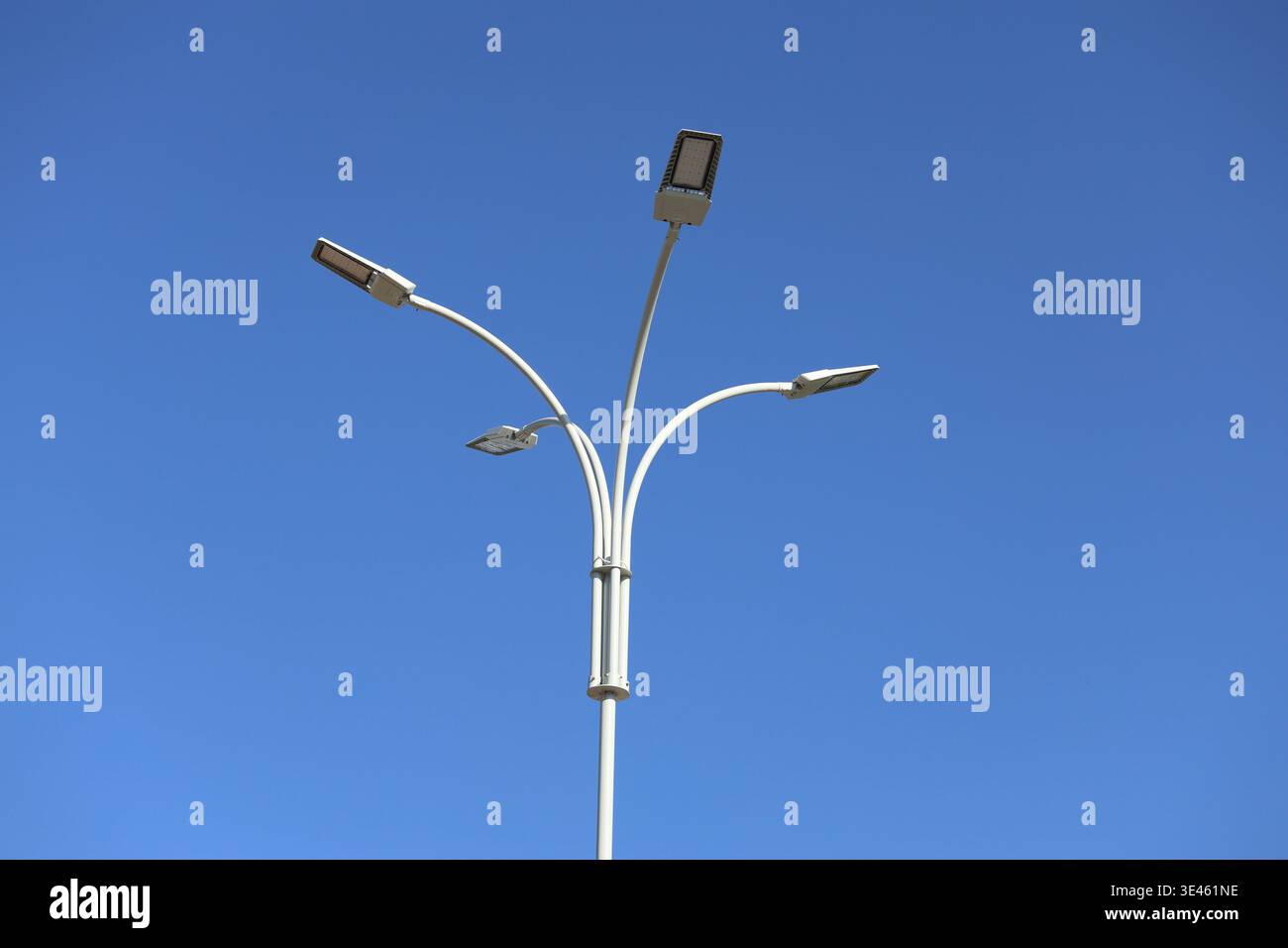street lamp against blue sky Stock Photo