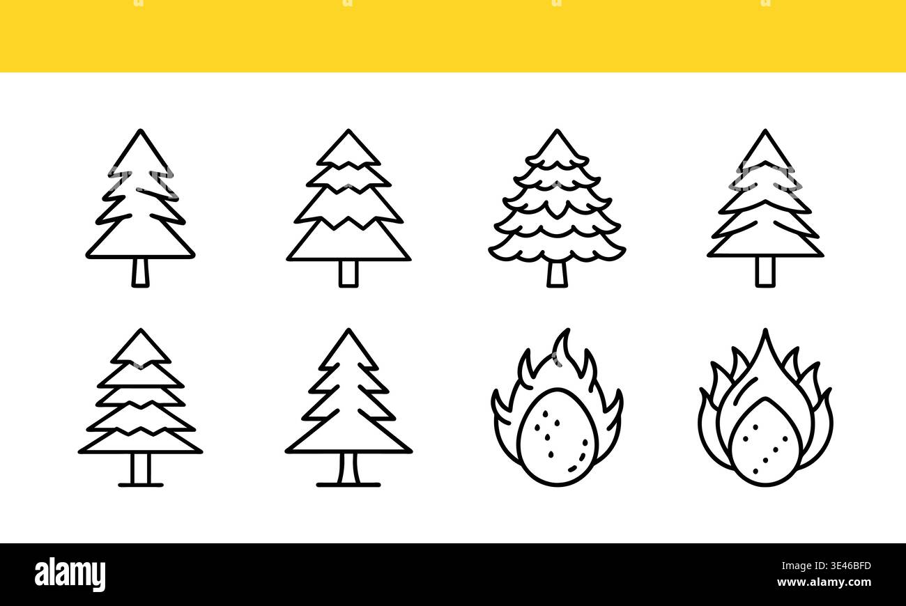 Forest trees drawing line art hi-res stock photography and images - Alamy