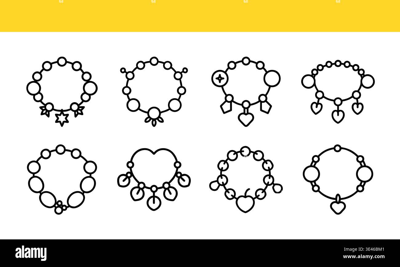 USB Cable Line Icons Set, Connector Wire Outline Vector Collection Stock Vector