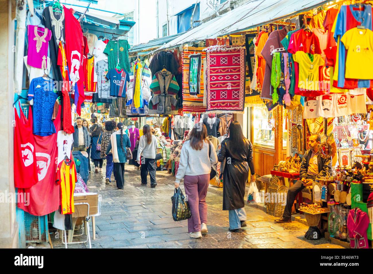 Tunisia, Tunis, medina (a UNESCO World Heritage Site), souk Stock Photo