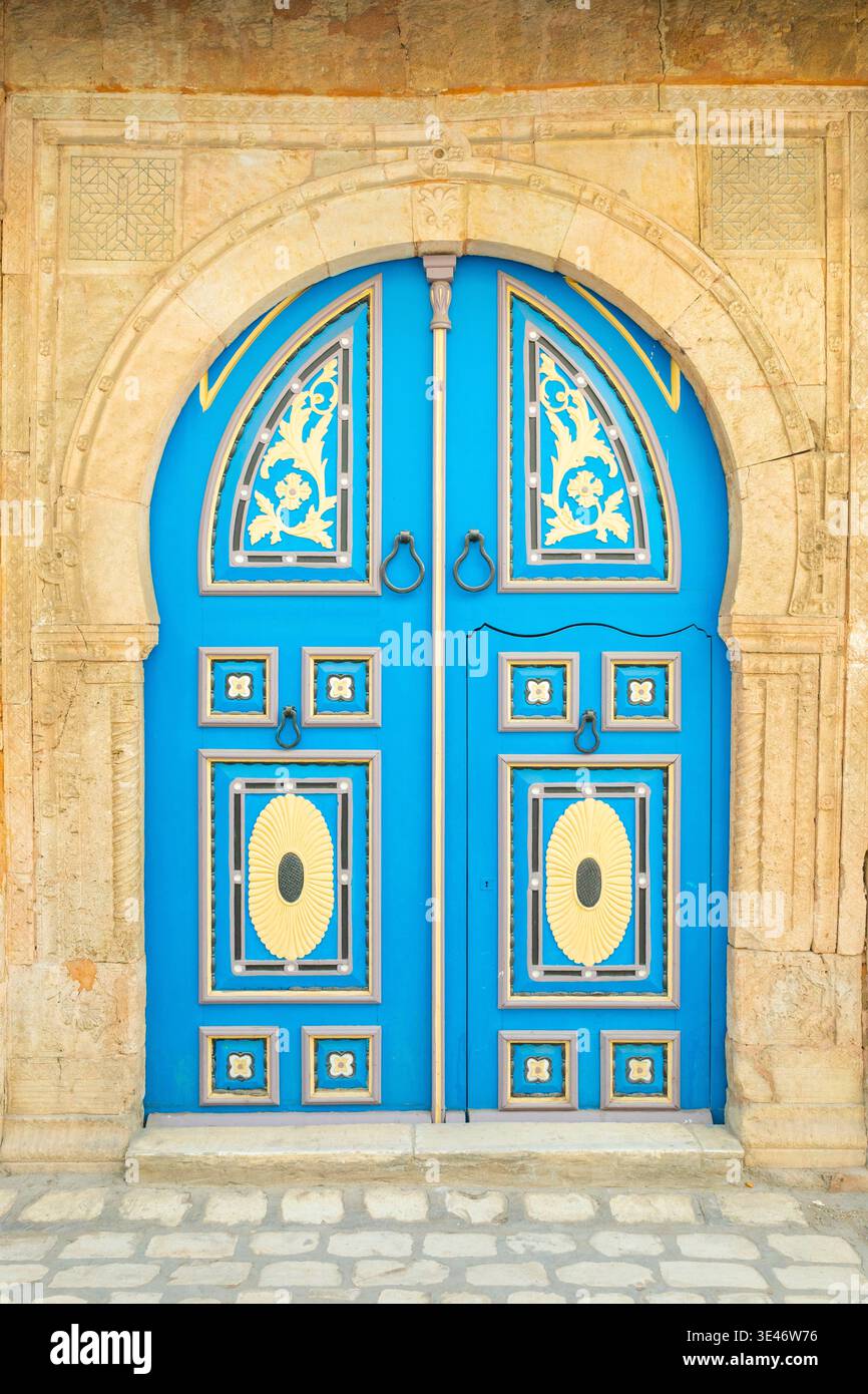 Tunisia, Tunis, medina listed as World Heritage by UNESCO, traditional gate Stock Photo