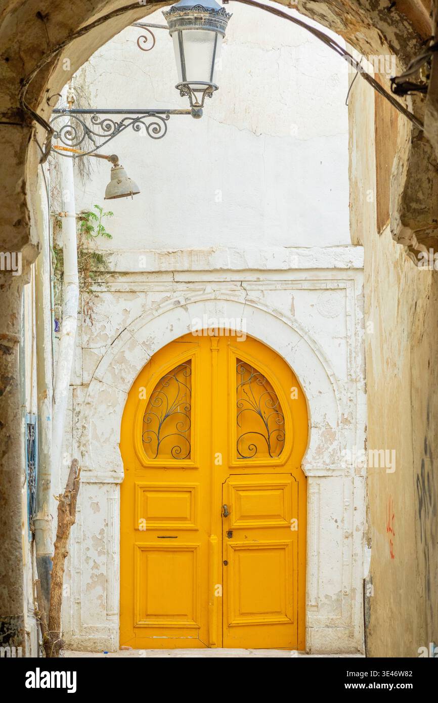 Tunisia, Tunis, medina listed as World Heritage by UNESCO, traditional gate Stock Photo