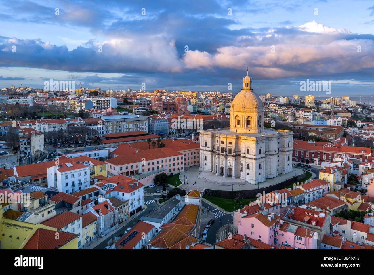 Portugal, Lisbon, Alfama district, the National Pantheon of Portugal (Panteão Nacional) (aerial view) Stock Photo