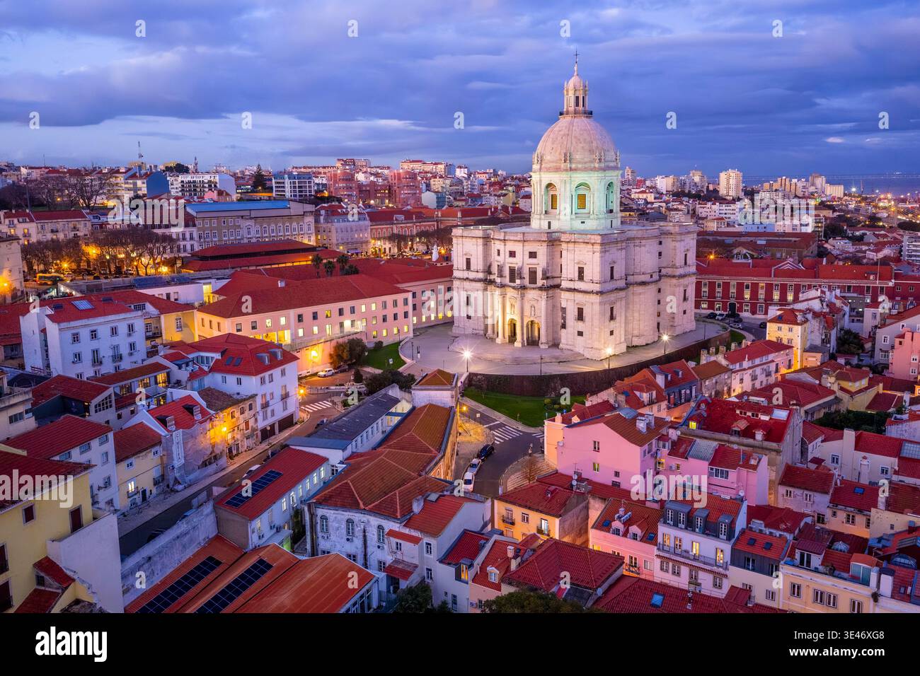 Portugal, Lisbon, Alfama district, the National Pantheon of Portugal (Panteão Nacional) (aerial view) Stock Photo