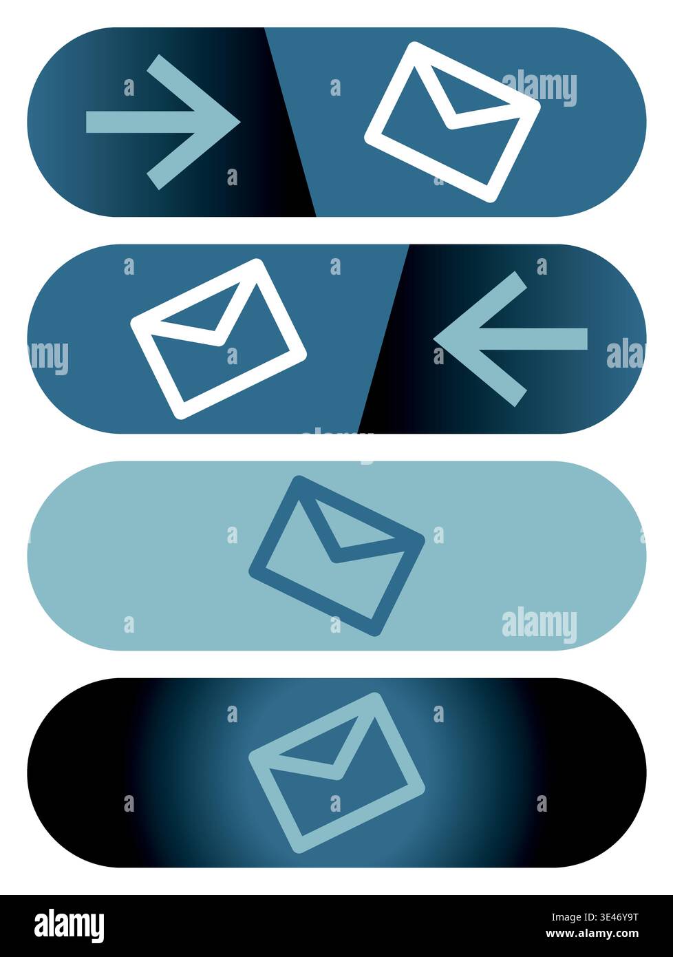 Blue set of post office signs Stock Vector