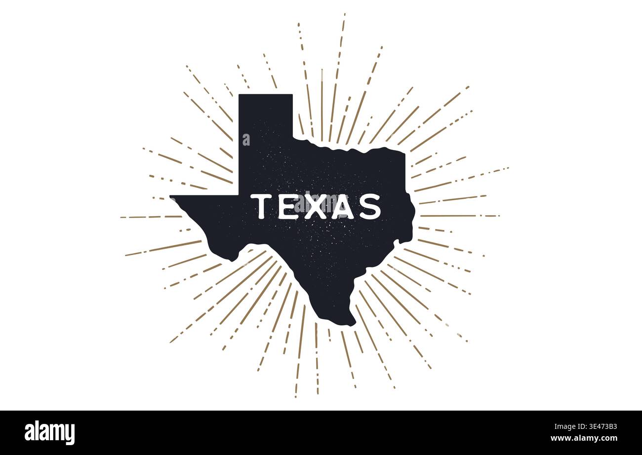 USA, Texas state. Texas map silhouette Stock Vector