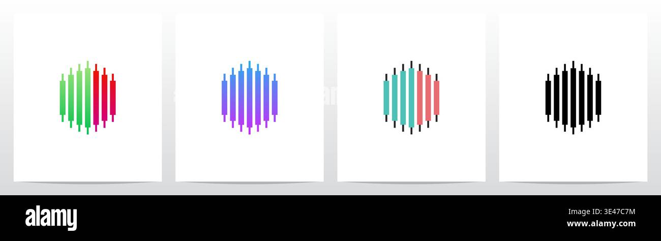 Candlestick Pattern Market Trading Letter Initial Logo Design O Stock Vector