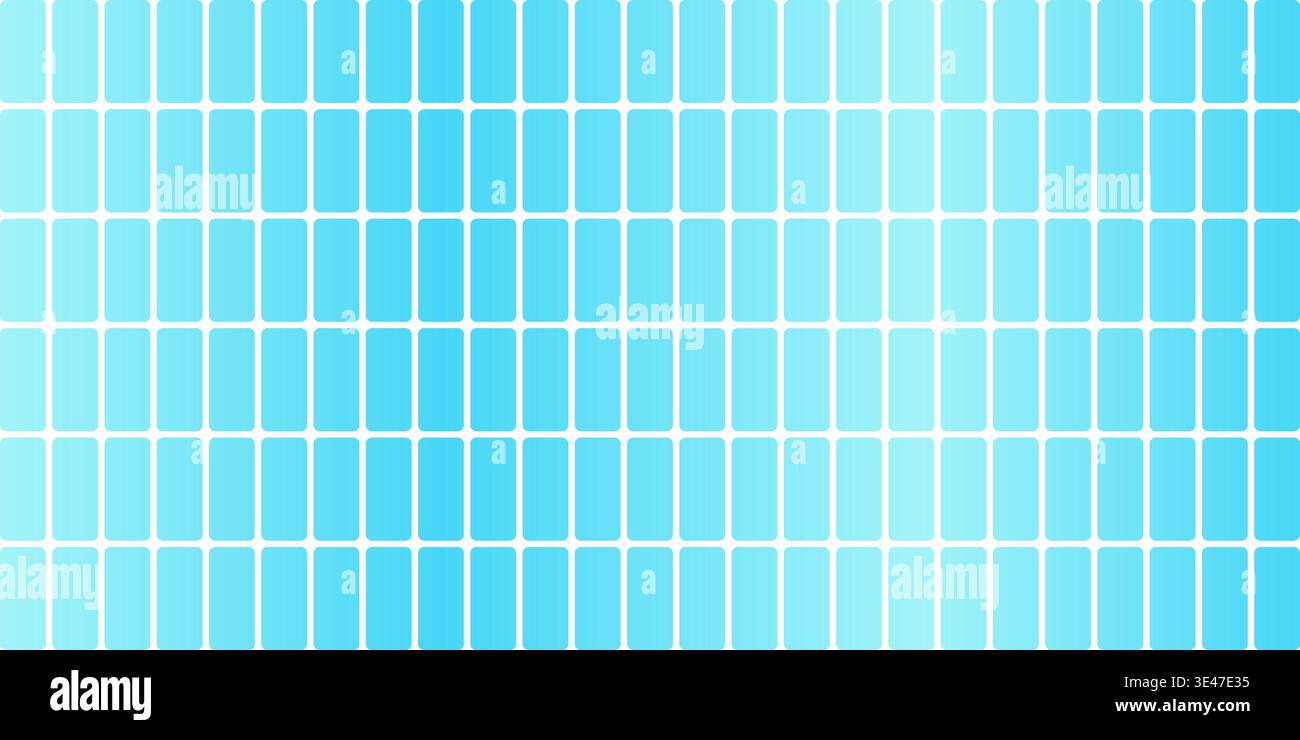 Blue rounded rectangle tile pattern background with soft gradient grid forming a clean geometric surface Stock Vector