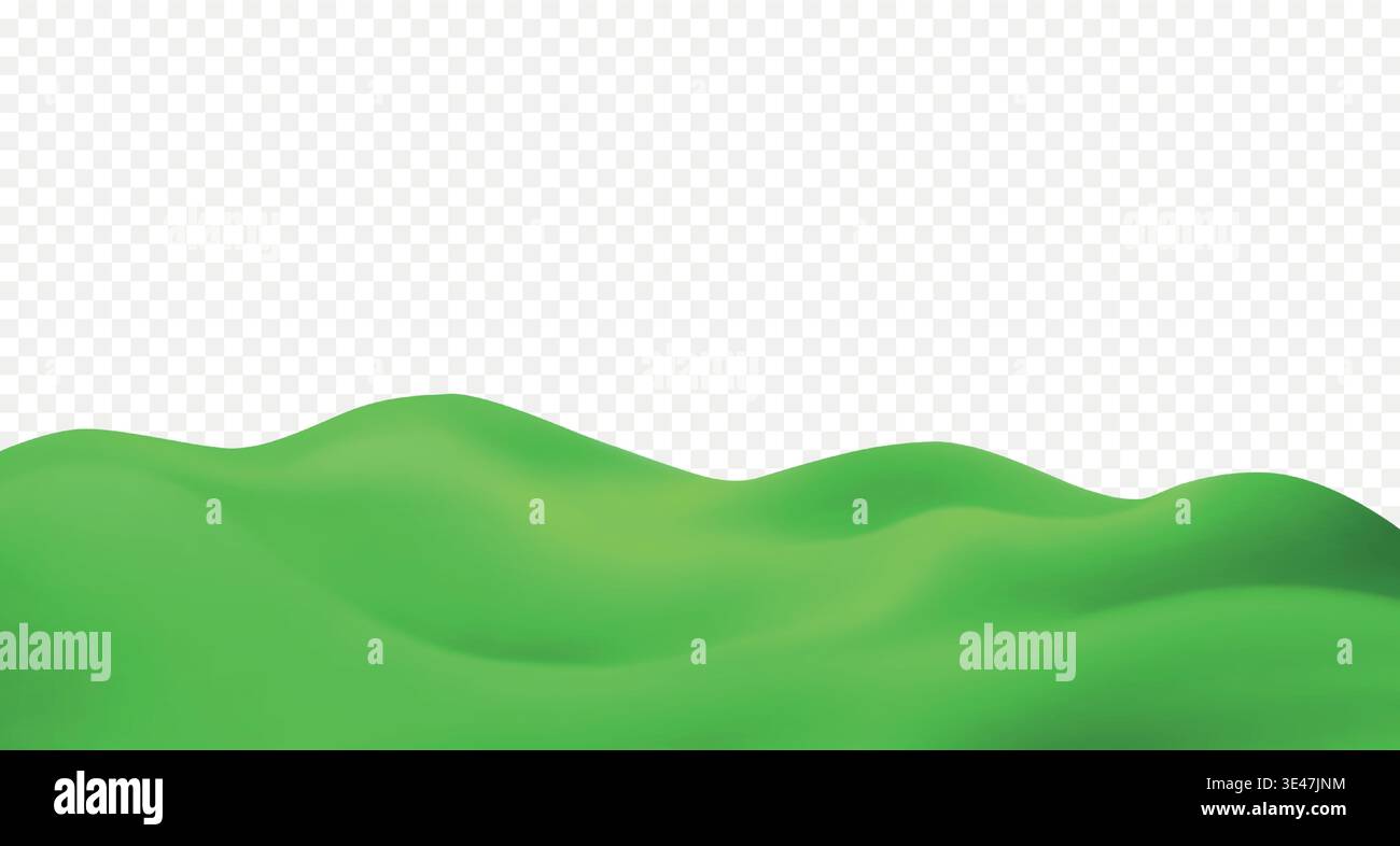Mountain with green grass hills. Stock Vector