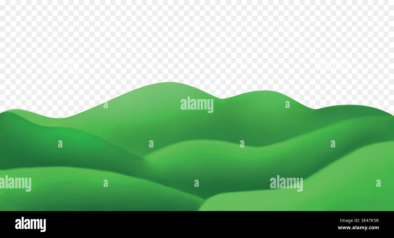 Mountain with green grass hills. Stock Vector