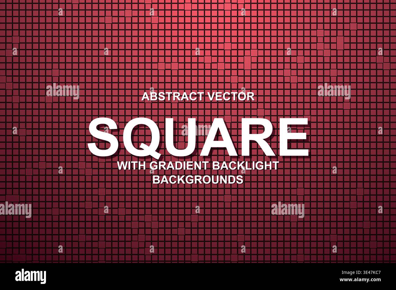 Abstract Tech Square Grid Background, Vector Cyberpunk Block Mesh with Neon Gradient Backlight and Modern Typography Poster Template Stock Vector
