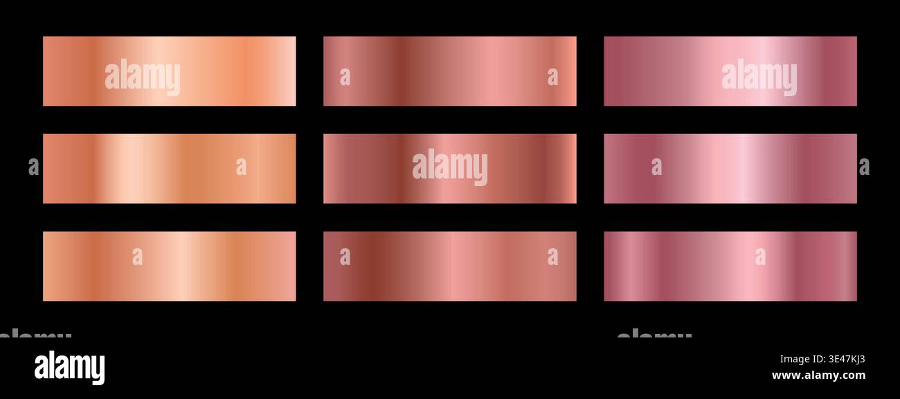 Gradient metallic foil palette. Stock Vector