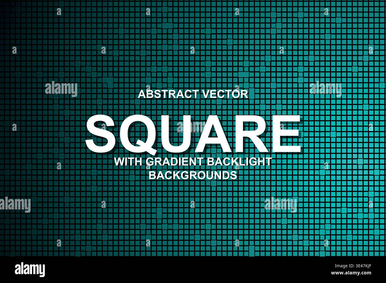 Abstract Tech Square Grid Background, Vector Cyberpunk Block Mesh with Neon Gradient Backlight and Modern Typography Poster Template Stock Vector